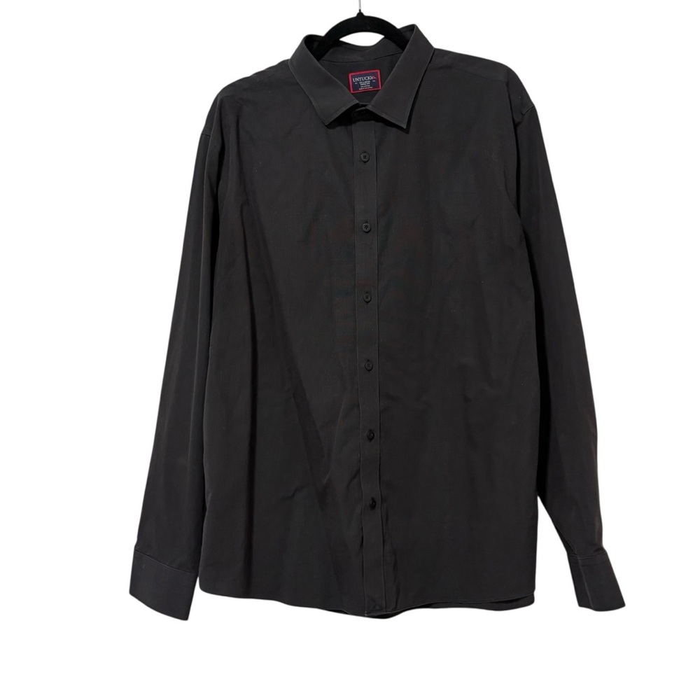UNTUCKit Men’s XXL Black Stone Long Sleeve‎ Button Up Shirt Minimalist Neutral